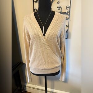 Classic Cream Waffle Knit Women's verstile sweater
